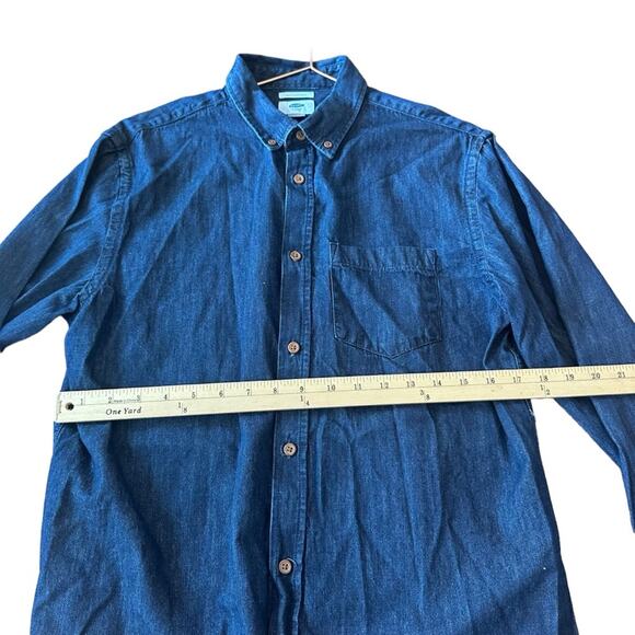 Old Navy Indigo Denim Slim Fit Button Down - Size Medium - Picture 3 of 6